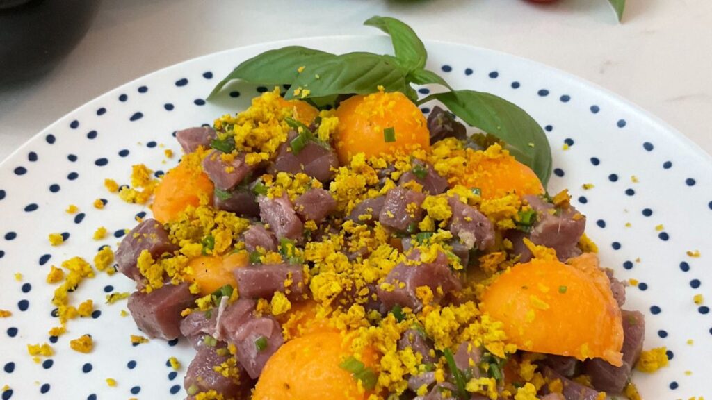 insalata di melone e tonno